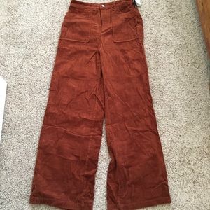 Forever 21 Rust Corduroy Wide Leg Pants - Medium